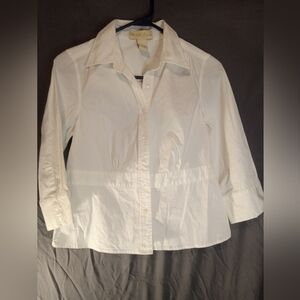 Vintage Parisian Signture White Button-Up Shirt